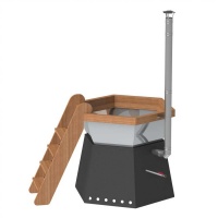 Банный чан 6 граней на подставке с ветрозащитой Банный чан 6 граней на подставке с ветрозащитой