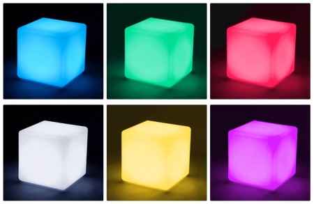 Светильник Куб 43 с питанием от АКБ, RGB